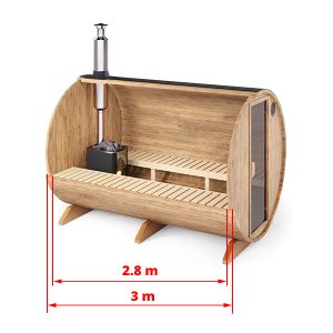 3m Sauna tonneau pour 6 personnes (S3)