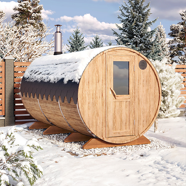 4m Sauna tonneau avec vestiaire pour 8 personnes (S4P) – Image 3