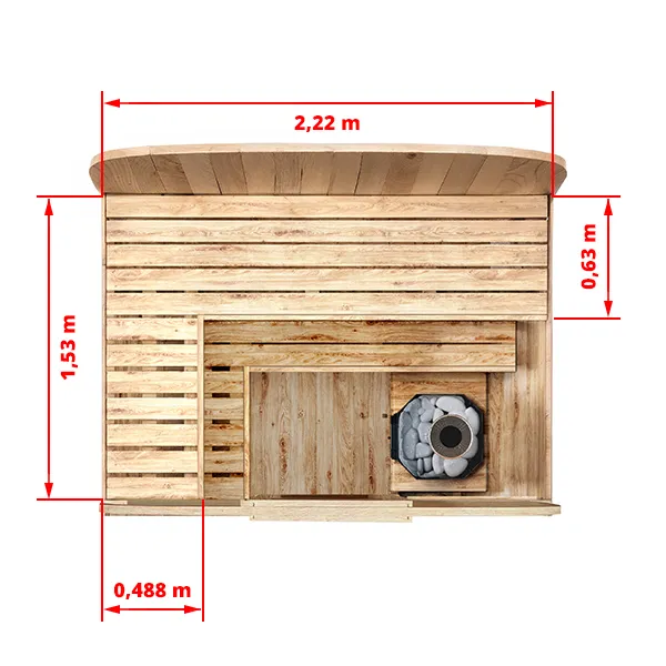 1.7m Sauna tonneau cube pour 3 pers. (SQR17) – Image 4